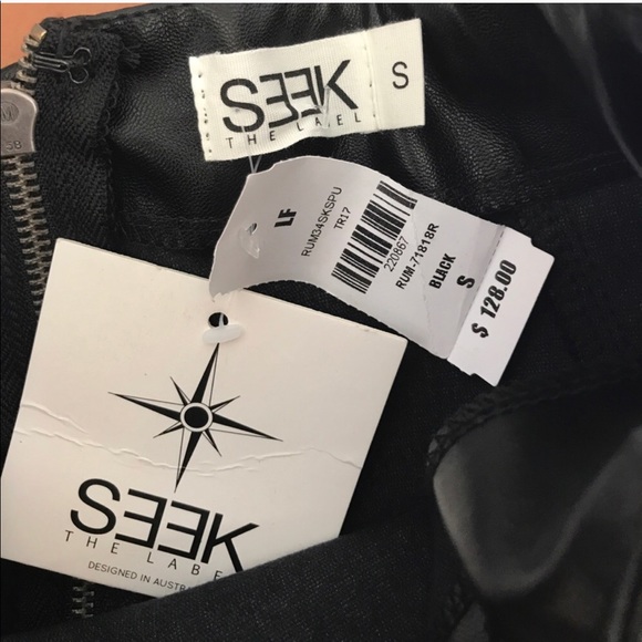 LF seek label side lace leather mini skirt - Picture 6 of 6